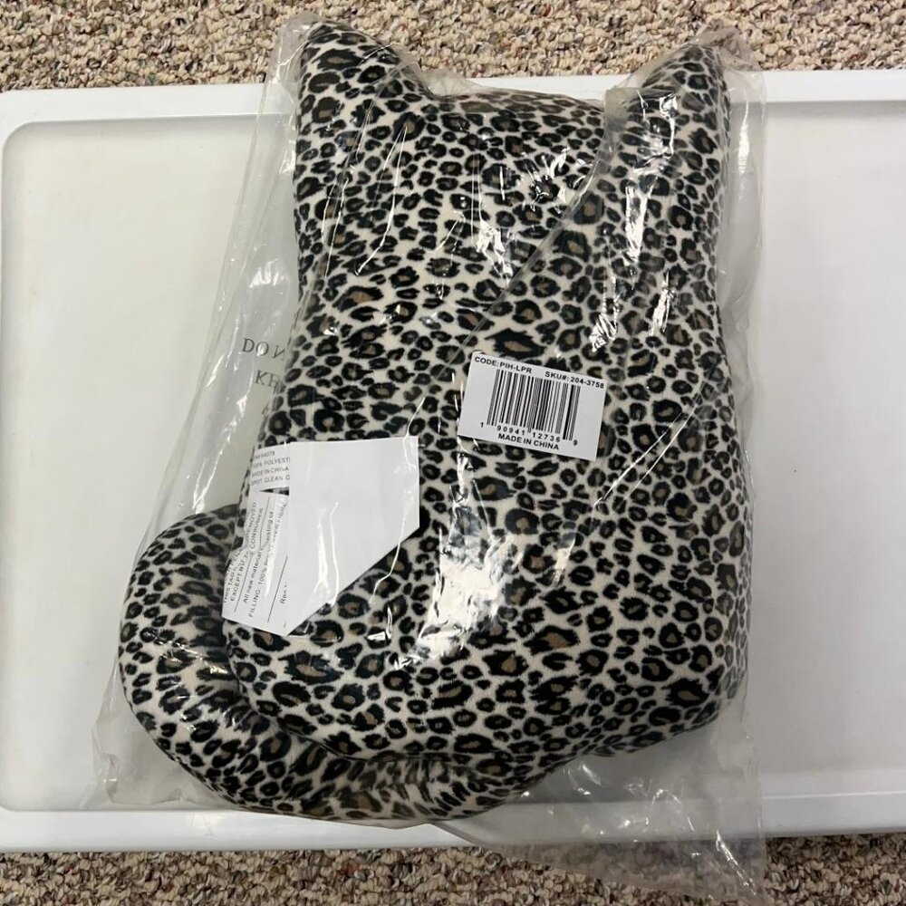 Leopard Print Cat Pillow